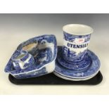 A Spode Italian ware dish together with a cream jug etc