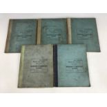 Five 1950s RAF note books containing copious training notes covering grenades, bomb markings,