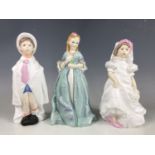 Three Royal Worcester figurines including Sweet Anne, two child figures and Wedding Day