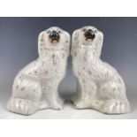 A pair of late 19th / early 20th Century Staffordshire dogs