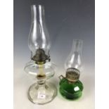 Two vintage oil lamps, 42 and 31 cm