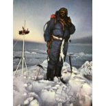 [Autograph / Chris Bonington ] A photographic poster of British mountaineer Doug Scott