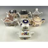 Four Ringtons collectors' teapots together with a Maling Ringtons teapot and two commemorative