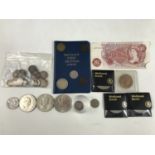 Sundry GB QV-QEII and other coins, including a Victorian sixpence, a quantity of wartime Netherlands