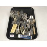 A quantity of 19th century and later electroplate flatware, and a boxed Treklon sugar grabber