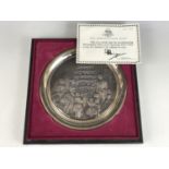 A Birmingham Mint limited edition 1976 Christmas silver plate, 11/1000, cased, with certificate