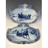 Two Joost Thooft and LaBouchere Delft porcelain wall plaques, each hand-enamelled in depiction of