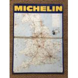 A 1970s garage printed tinplate Michelin map, 84 cm x 63 cm