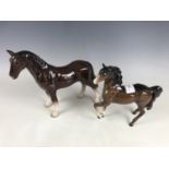 Two Beswick horse