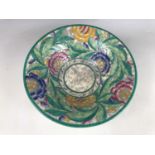 A Charlotte Rhead for Crown Ducal Persian Rose pattern bowl, No. 4040, c.1935, 26 cm