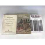 Military bibliographies comprising; Falls, War Books, 1989, Perkins Regiments of the Empire, 1989