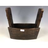 An antique rustic Chinese wooden bucket / vessel