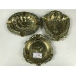 Three late 19th century brass ashtrays