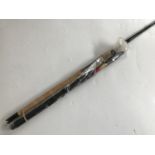 A Dam Ultra Strong TeleSpin 9' fishing rod, together with one further 6'6" boat fishing rod