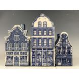 Three Delft shop ornaments