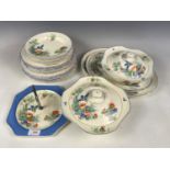A quantity of kingfisher pattern dinnerware