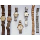 Gentlemen's vintage wristwatches, to include Butex, Smiths, and Nika etc, together with a Bonklip