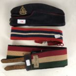 A Second World War Royal Army Ordnance Corps coloured Field Service cap, together with two stable