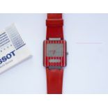 A 1989 Tissot "TwoTimer" quartz digital / analogue wrist watch, with guarantee document