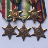 Five Second World War campaign medals including Burma and Pacific Stars