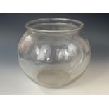 A Georgian glass goldfish globe / fish bowl, 22 cm high