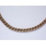 A 9ct gold flat curb-link necklace, 60.2g