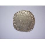 A Charles I hammered silver shilling coin, mint mark Bell (1634-5)