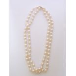 A mid 20th Century Ciro pearl rope-necklace, having a single-strand of uniform pearls, and a