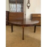 A pair of George III mahogany D-end tables