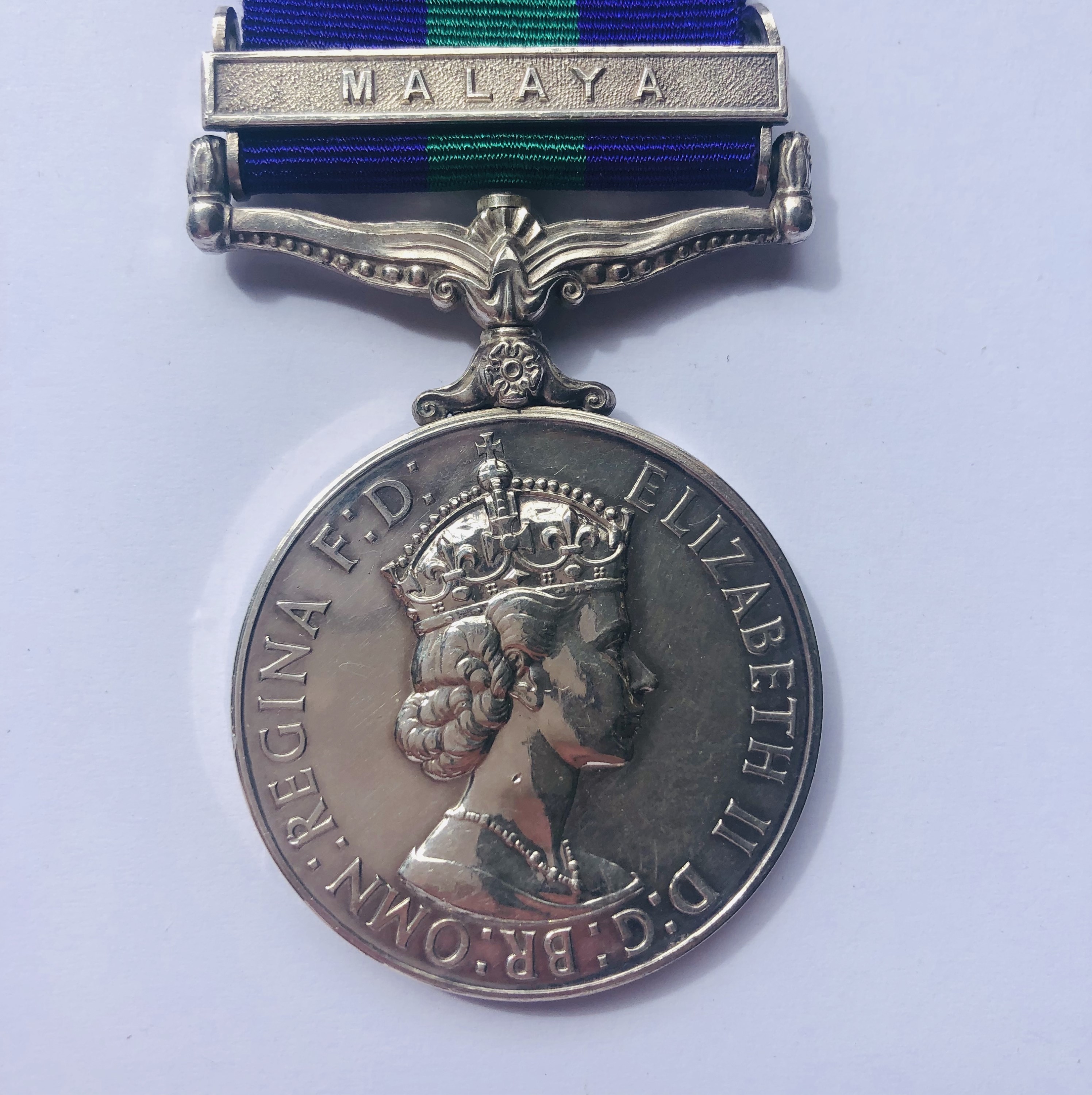 A QEII General Service Medal with Malaya clasp to 22305944 Cpl J Dillon, 11th Hussars