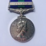 A QEII General Service Medal with Malaya clasp to 22305944 Cpl J Dillon, 11th Hussars