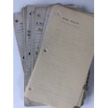 A rare, extensive and detailed archive of manuscript notes detailing production of Great War British