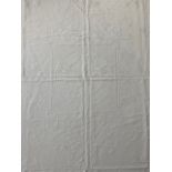 A White Star Line woven cotton whitework coverlette / bedspread, the same example of which was