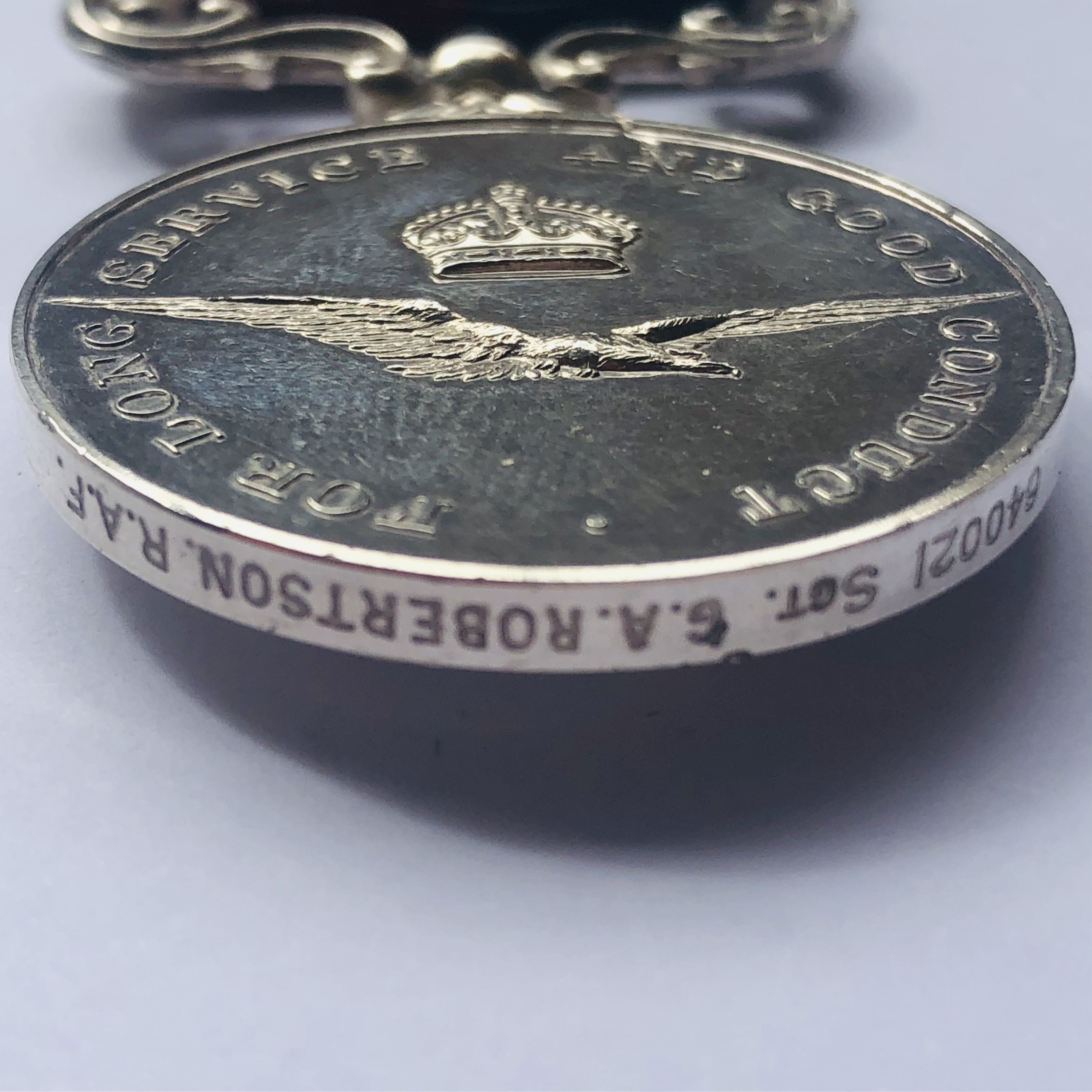 A QEII RAF Long Service and Good Conduct Medal to 640021 Sgt G A Robertson, RAF - Image 3 of 3