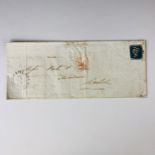 A QV SG 4-6 2d / Twopenny Blue imperforate stamp used on cover, the letter bearing a Carlisle