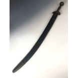 An 18th Century Indian palowar / palouar sword, the blade bearing an Arabic calligraphic