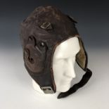 A 1930s Fortnum and Mason leather flying helmet