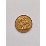 An Edwardian 1902 gold half sovereign