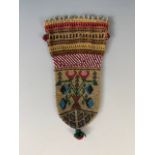 A 19th century beadwork reticule of Aesthetic influence, 18 cm