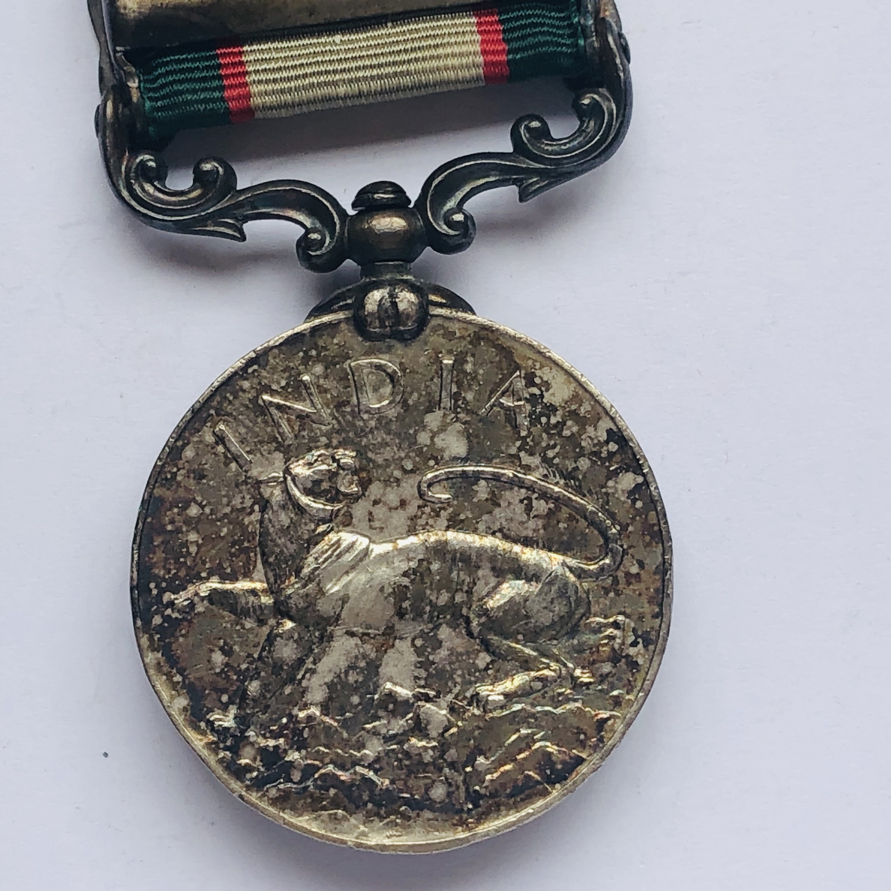 An India General Service Medal with North West Frontier 1936-37 clasp to 1395 Rfm Chandre Gurung, - Image 2 of 3