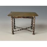 A continental white-metal miniature table, tests as silver, 22.7g