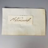 [Autograph] Admiral of the Fleet John Jervis, 1st Earl of St Vincent GCB, PC (1735 - 1823) An