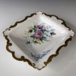 A porcelain dish decorated by "Glasgow Girl" Mary L Fairgrieve (1875-1969), rectangular with a