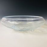 A Jobling opalescent Fir Cone pattern glass bowl, No. 777133, 20 cm