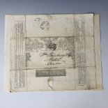 A QV Mulready ME3 1d / Penny Black stamp letter sheet, with an address in Alston, Cumbria, and