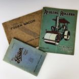 Early 20th century Foden and Aveling catalogues, including Aveling Rollers, Catalogue A.42, The