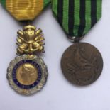 A French 1870 Veleur et Discipline Medal together with a Franco-Prussian War Medal