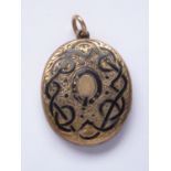 A Victorian yellow-metal mourning locket commemorating the passing of Lucretia Wainwright