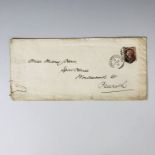 A QV SG 52 plate 3 1 1/2d Lake red perforate stamp used on cover, bearing a Penrith address with
