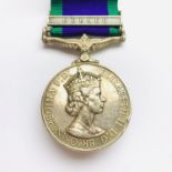 A General Service Medal with Borneo clasp to T/23121435 Dvr F S Wyatt, RASC